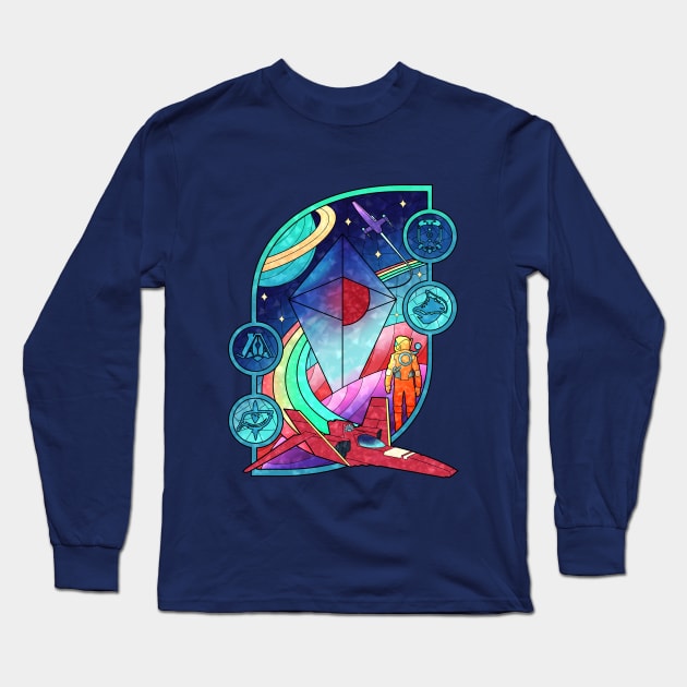 Nms Glass - New Worlds l Long Sleeve T-Shirt by VixPeculiar